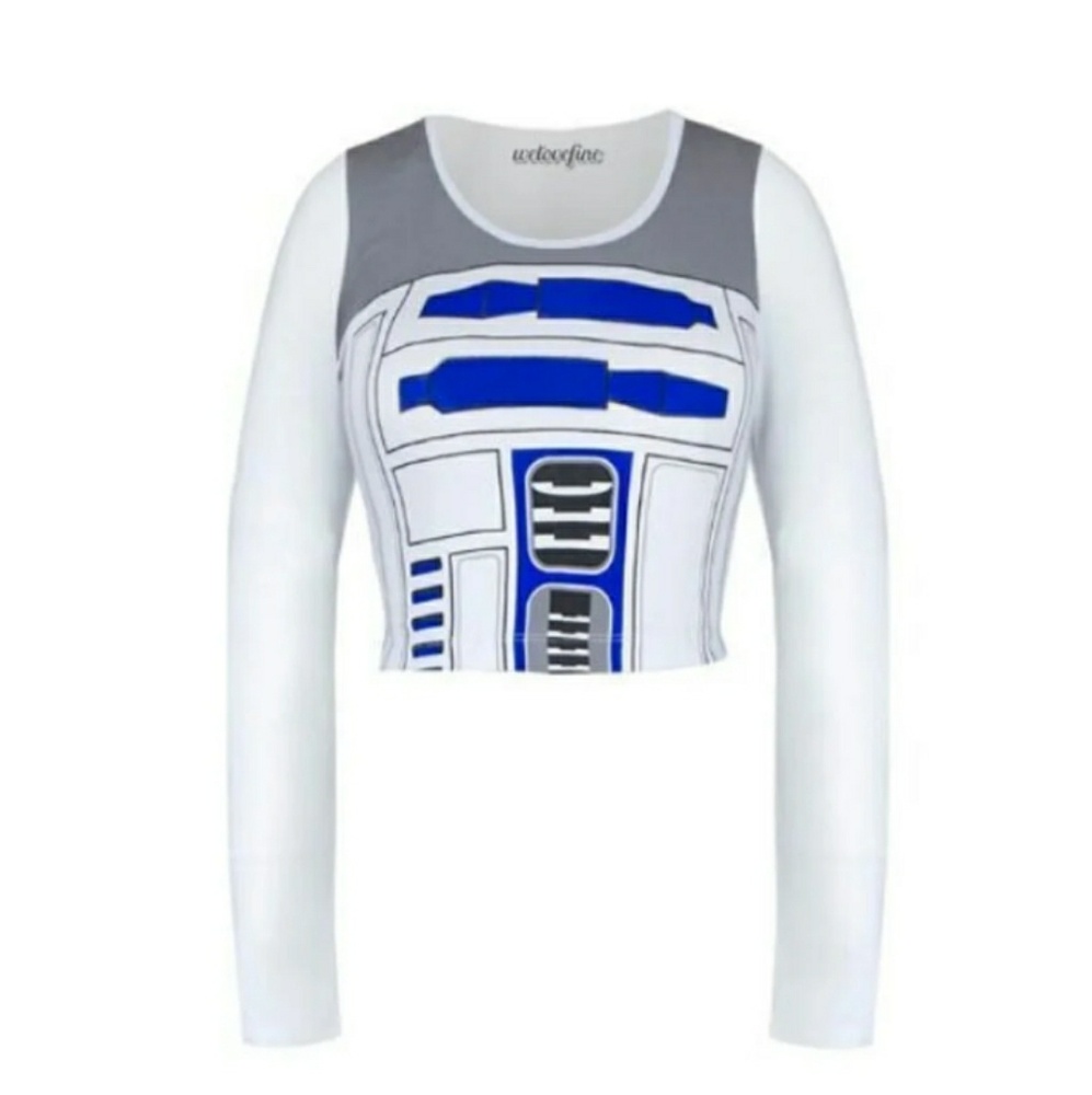 New star wars r2d2 long sleeve crop top
